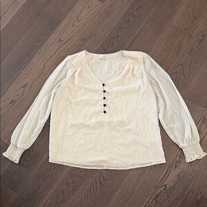 LOFT Cream Puff Sleeve Blouse Relaxed Fit